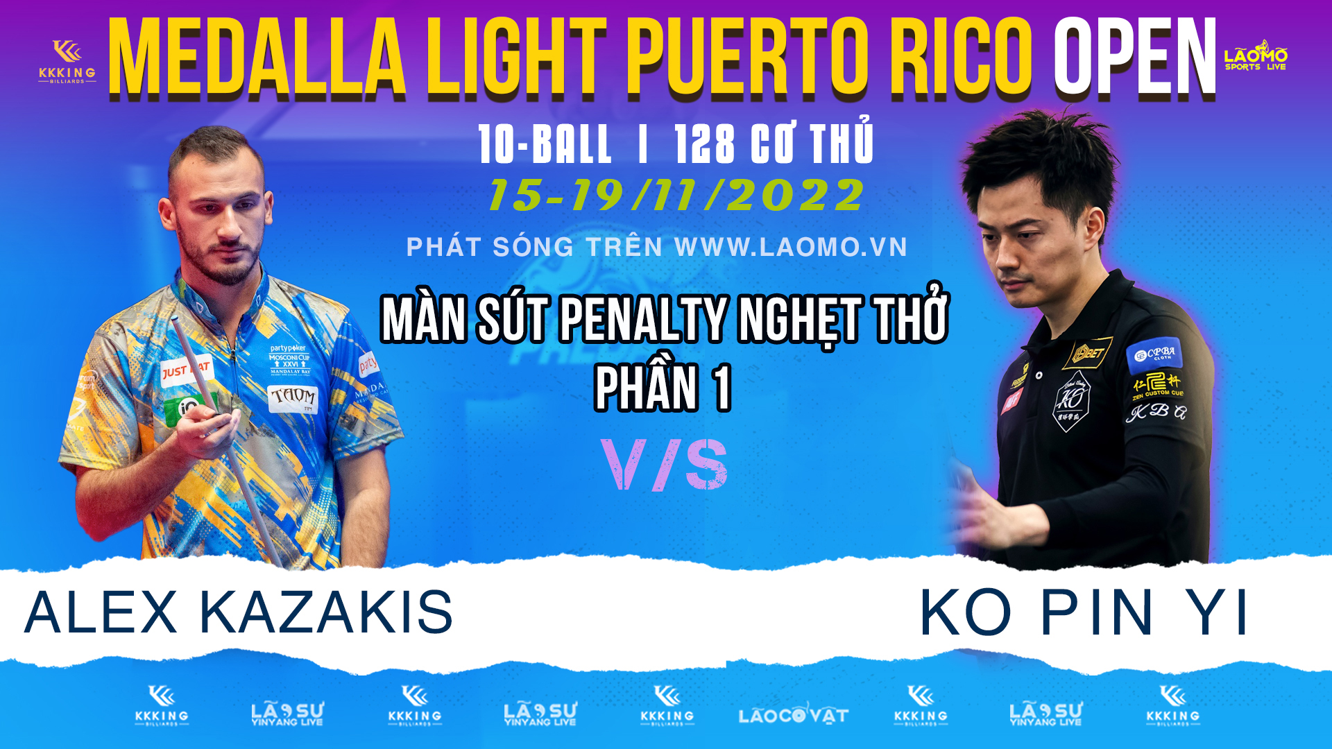 KO PIN YI vs ALEX KAZAKIS | Màn sút penalty nghẹt thở | Puerto Rico Open 2022 | Phần 1